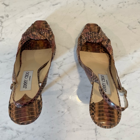 Jimmy Choo Worn ONCE stunning snakeskin 36 sling back heels - Picture 2 of 5